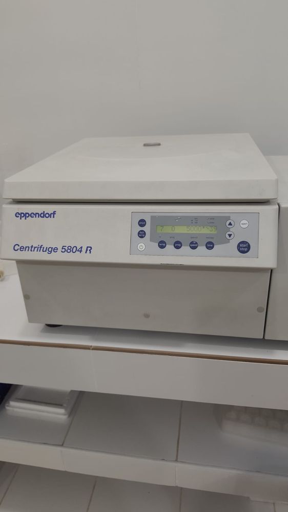 Benchtop refrigerated centrifuge in the laboratory.